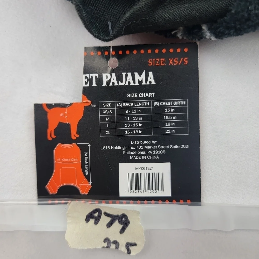 NWT Halloween skeleton fleece pet pajamas Size XS